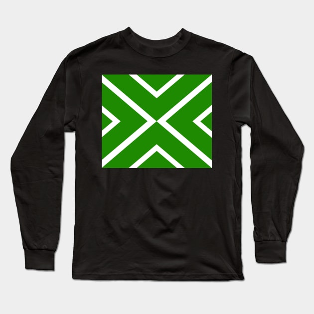 Abstract geometric pattern - green and white. Long Sleeve T-Shirt by kerens